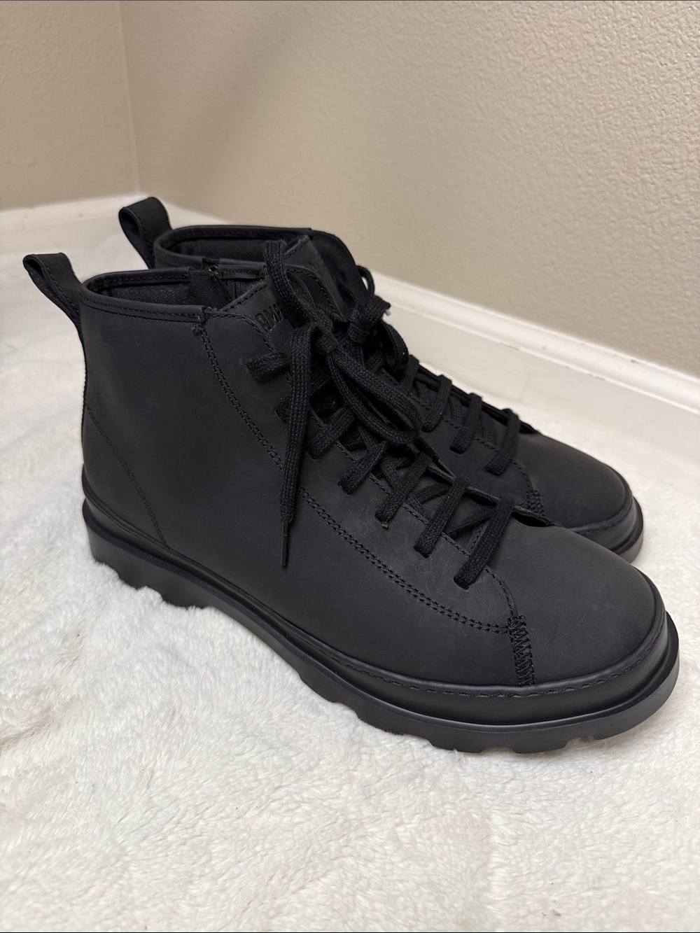 Camper Brutus Black Leather Lace-Up Ankle Boots  - Sz 11/44, NWOB - Picture 5 of 15